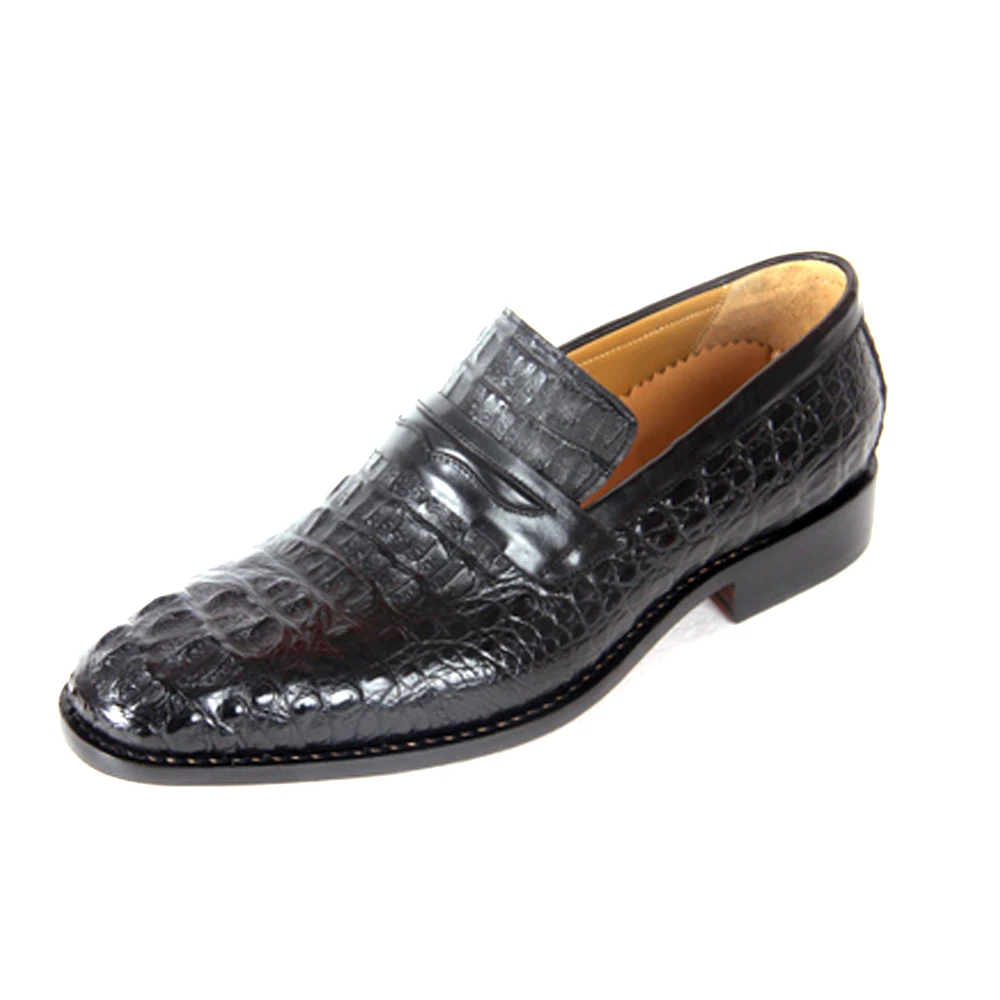 hulangzhishi Pure manual  Men formal shoes crocodile leather dress shoes male crocodile shoes  leather sole  Slip-on shes