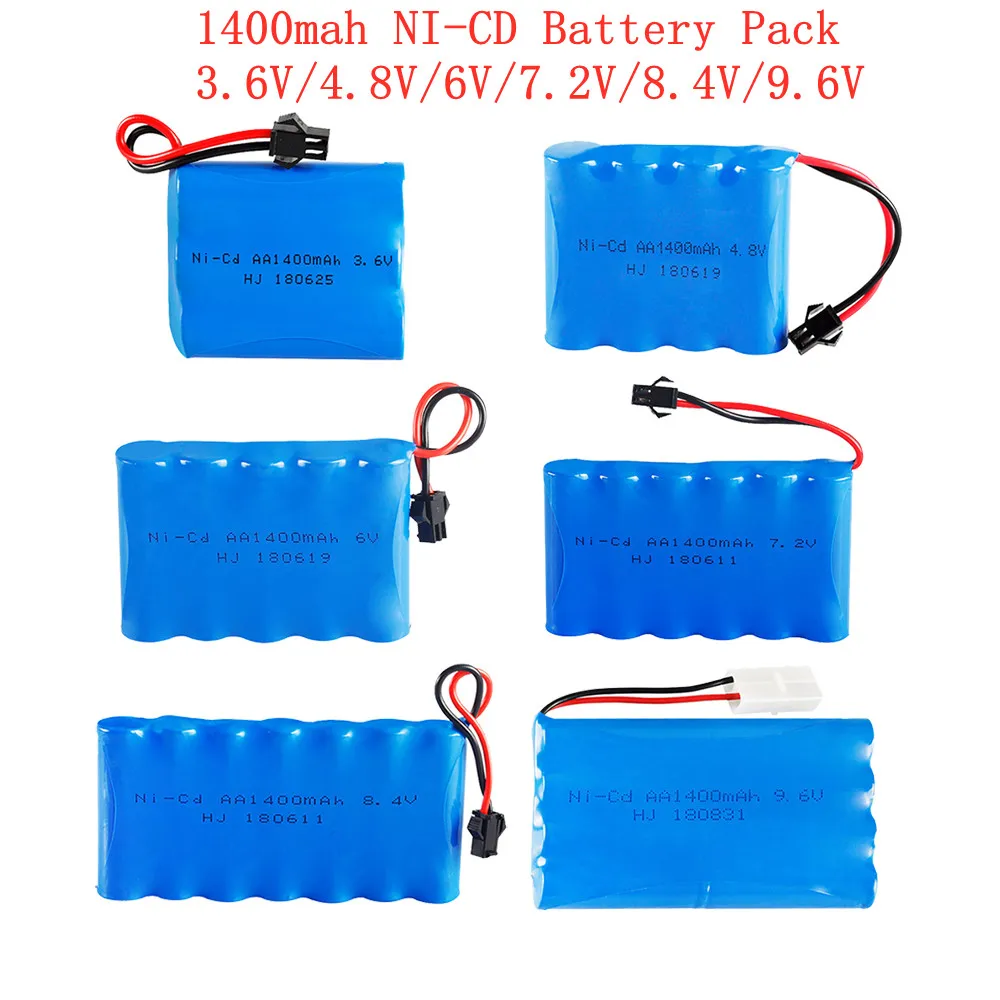 3.6V/4.8V/6V/7.2V/8.4V/9.6V 1400mah Ni-CD NI-MH AA 1400mah Rechargeable Battery Pack Rc Toy Car Tanks Trains Robot Boat Gun