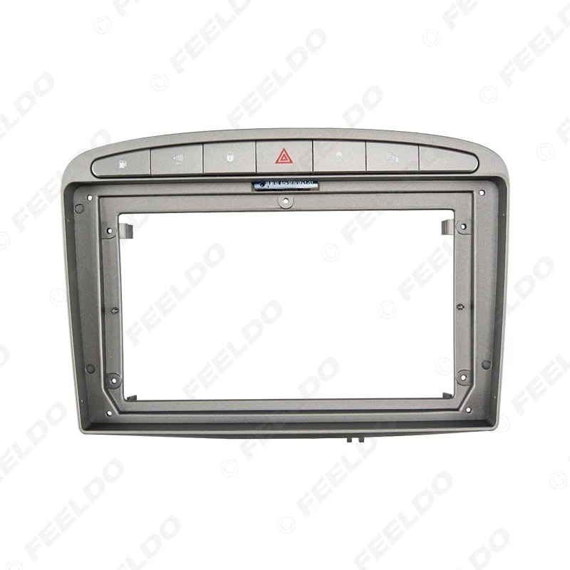 FEELDO Car 9 Inch Audio Face Plate Fascia Frame For Peugeot 308 408  2Din Big Screen Radio Stereo Panel Dash Mount Frame Kit