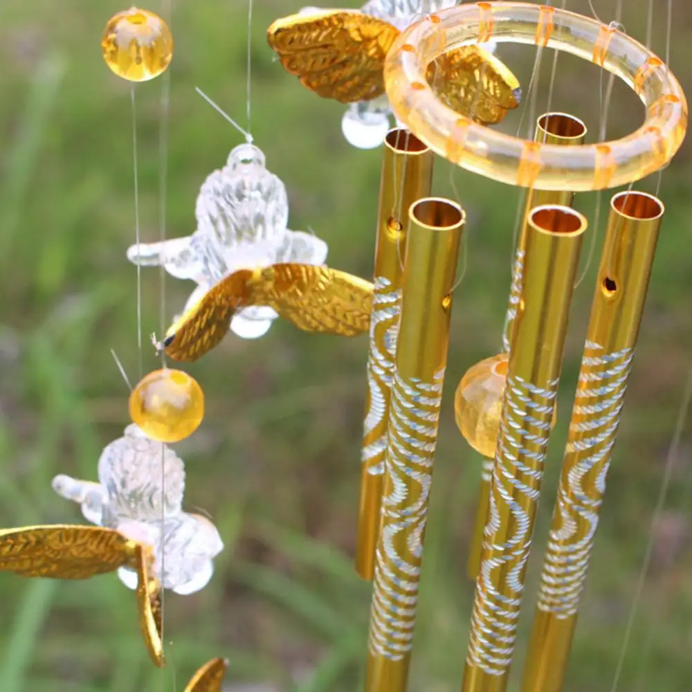 Love Angel Wind Chimes Antique Resonant Hanging Windchime 5 Tube Wind Chimes Bell Outdoor Garden Yard Decoration House Warm Gift