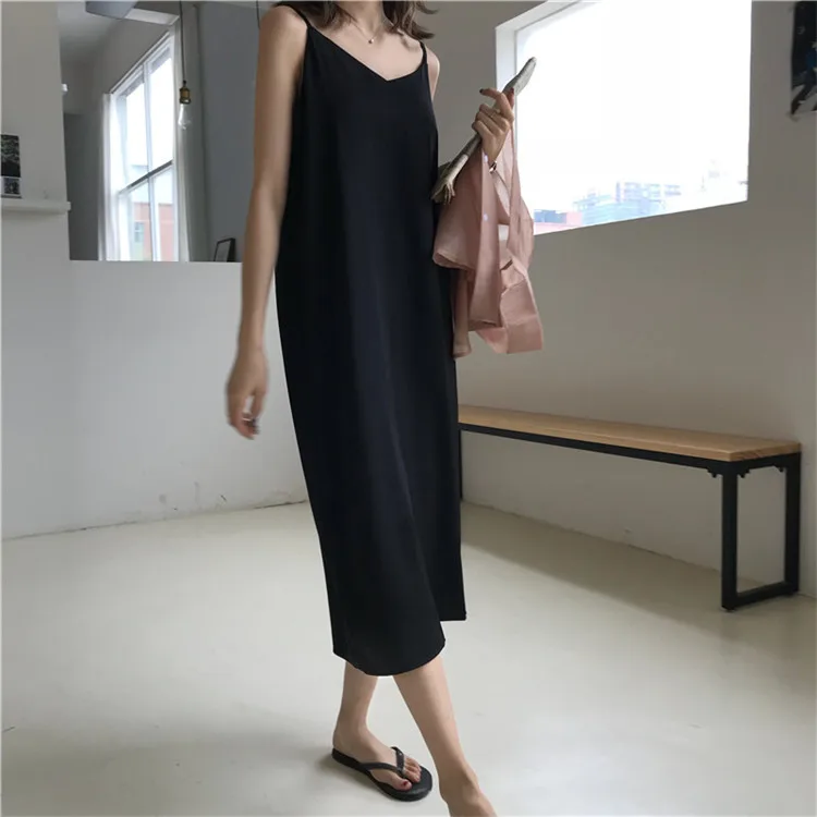 Daily Maternity Clothes Chiffon Suspender Maternity Dresses Loose Mid Dress Summer Pregnant Dress Clothing Plus Size 2020