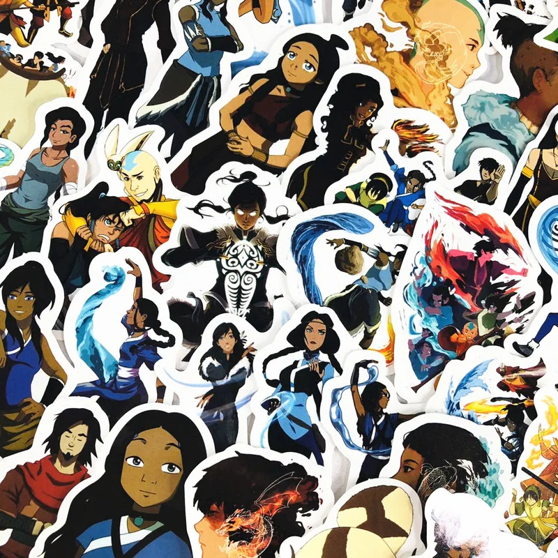 50PCS Cartoon Anime Avatar The Last Airbender Waterproof Stickers DIY Skateboard Guitar Phone Laptop Cool Decal Kids Toy Sticker