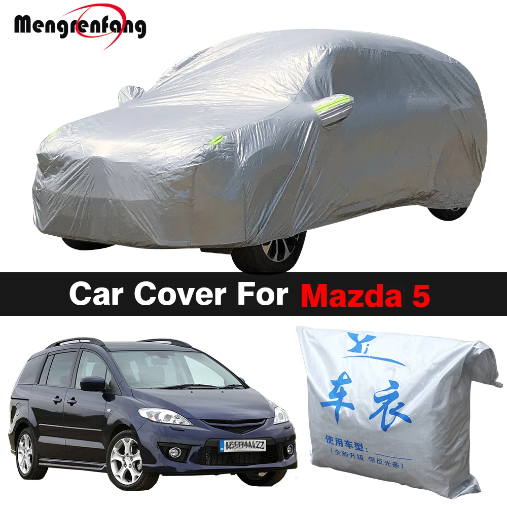 Full Car Cover MPV Outdoor Anti-UV Sun Shade Rain Snow Resistant Cover Dust Proof For Mazda 5