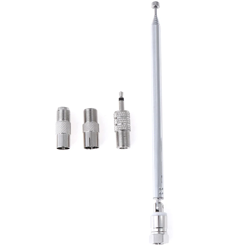 F Type Radio Telescopic Aerial Antenna 75 Ohm with TV / 3.5mm Adapter