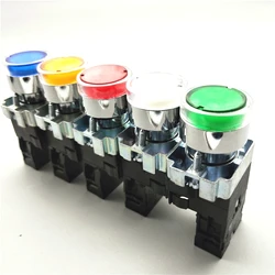 22MM Momentary Reset Push Button Switch XB2-BW3161/BW3361/BW3462/BW3561/BW3661 Round Illuminated With Lamp Light