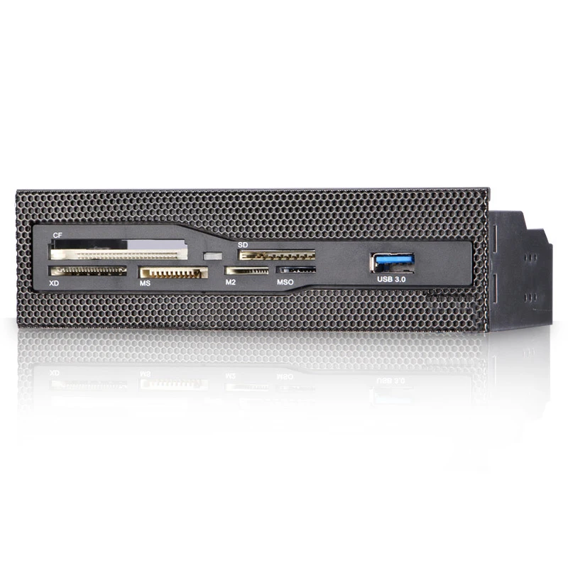 5.25 Internal USB 2 .0 Card Reader CF/XD/MS/M2/SD/TF Flash Memory PC Case Mesh Multifunction Front Panel w/ USB 3.0 Port