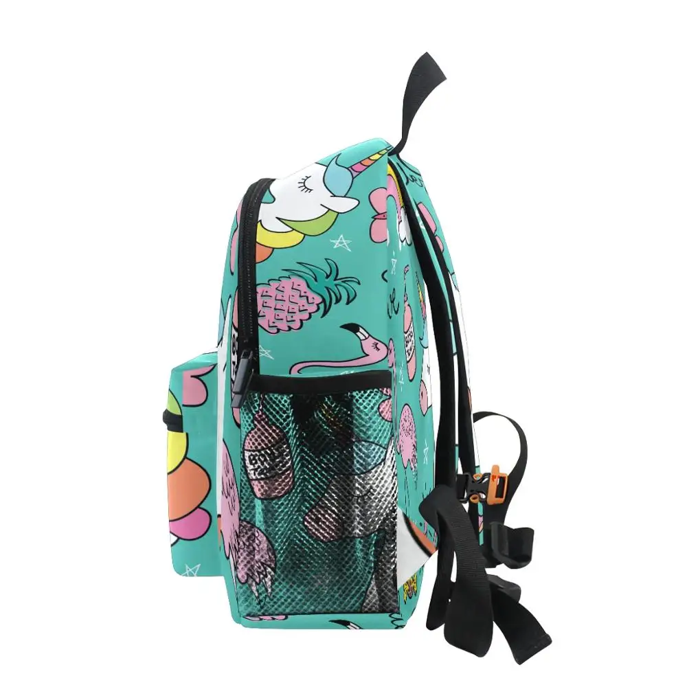 Alaza unicórnio impressão crianças mochilas crianças sacos de escola do jardim infância mochilas bebê meninos meninas berçário da criança bonito quente