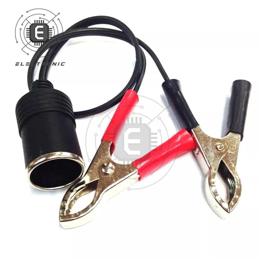 12V Power akumulator samochodowy klipsy żeńskie zasilanie z zapalniczki samochodowej gniazdo do akumulatora zacisk szczękowy do urządzeń cyfrowych
