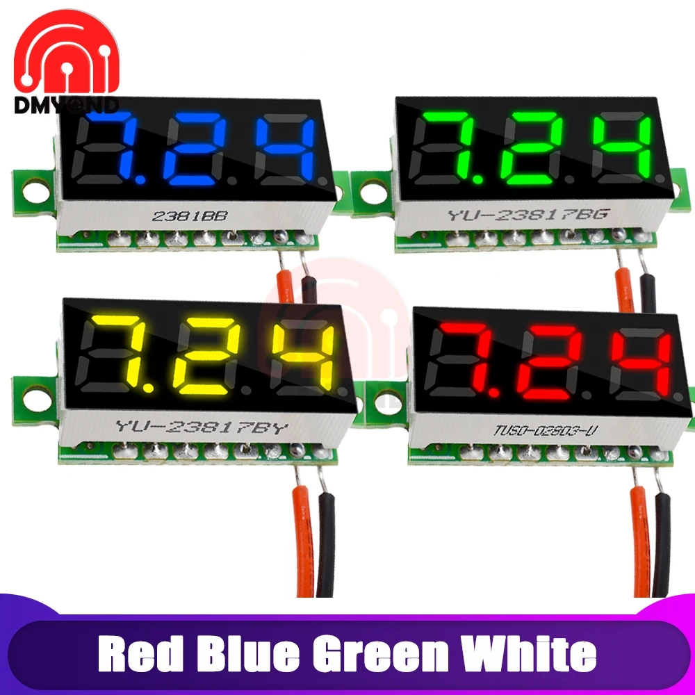 0.28 Inch DC 12V 2 Wire Mini LCD Digital Voltmeter Voltage Meter LED Screen Electronic Parts Accessories Digital Voltmeter Hot