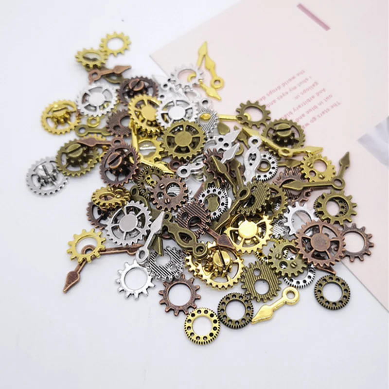 Vintage Mix Colors Random Mechanical Steampunk Charms Breloque Gears Wrist Watch Parts подвески Pendant For Jewelry Making Bulk