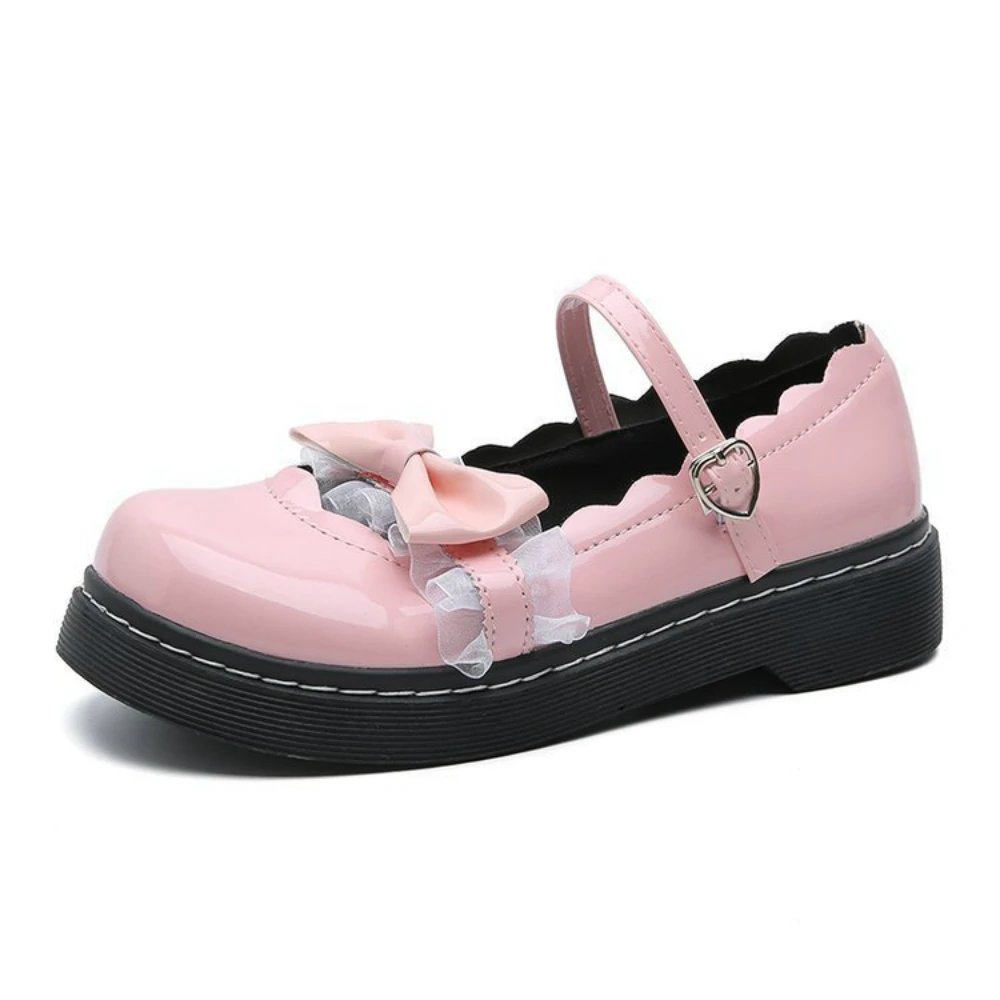 Japanese Lolita Women\'s Shoes Sweet Lolita Shoes Platform Cosplay Anime Bow Buckle Harajuku Lolita Style Kawaii Jk Girls Shoe