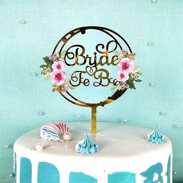 Einfacher, moderner Tortenaufsatz für die Brautparty in Roségold aus Acryl, Hen-Party-Tortenaufsatz, Geschenk für Hochzeitstorte, Dessertdekoration – Detail 11