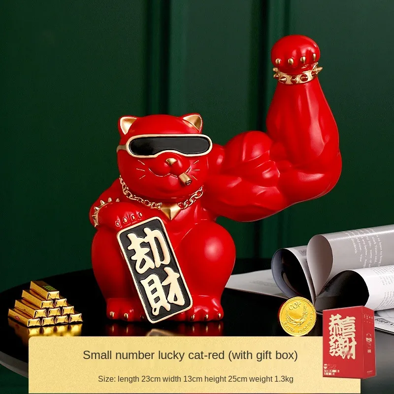 Kirin arm robbery cat decoration creative vigorous muscle giant arm lucky cat home living room decoration gift