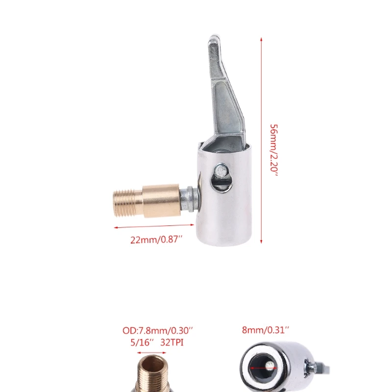 Tire Chucks Air Inflation Nozzle Compatible with Tire Inflators and Tire Gauge for Car Bike Trucks Motorcycles Vehicles