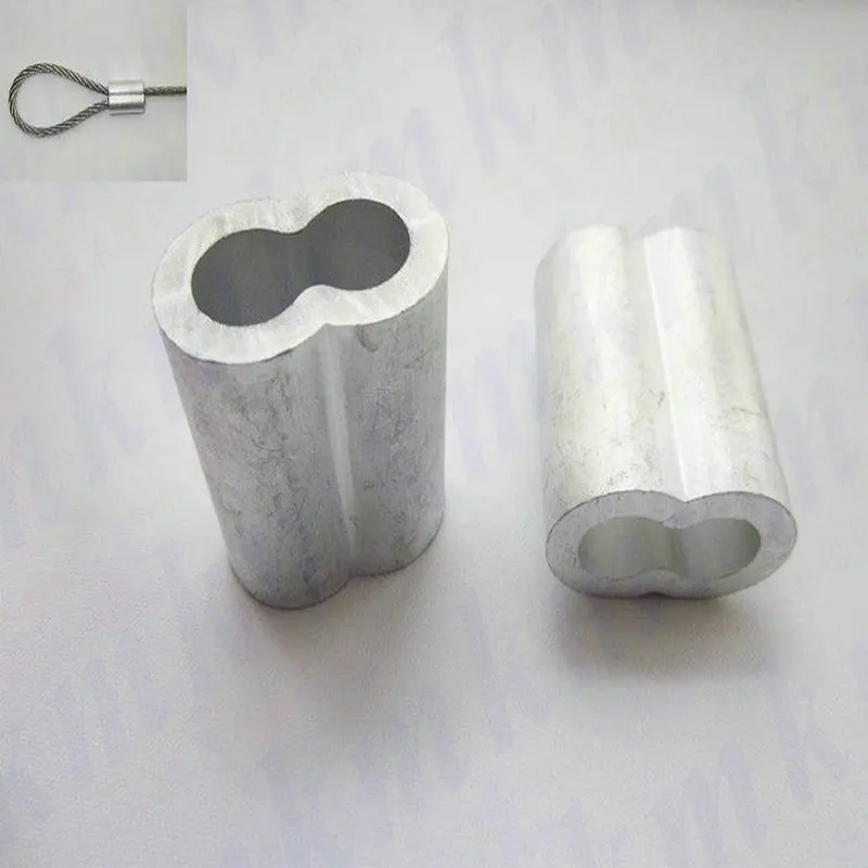 HQ BF01 Thicken Aluminium 8 Shape Double Holes Wire Rope Ferrule Sleeve Wire Rope Clip Clamp (For 0.5-10MM Wire Rope Cable)