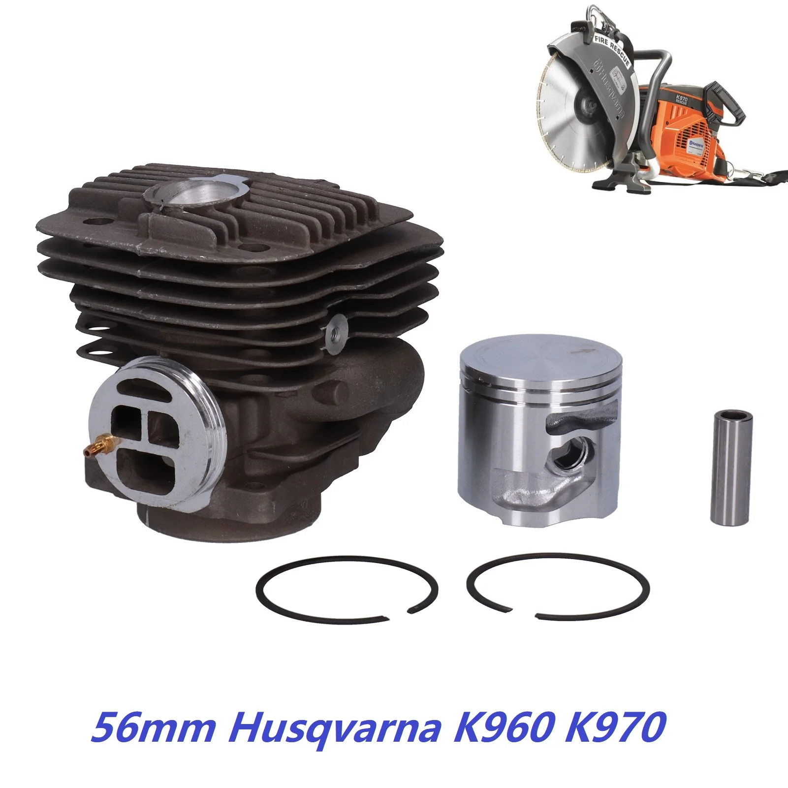 Heavy Duty K960 K970 Cylinder Piston Ring Kit For Partner Husqvarnaa K960 K970 56mm Cutoff Saw ZYLINDER KOLBEN Part 544935603