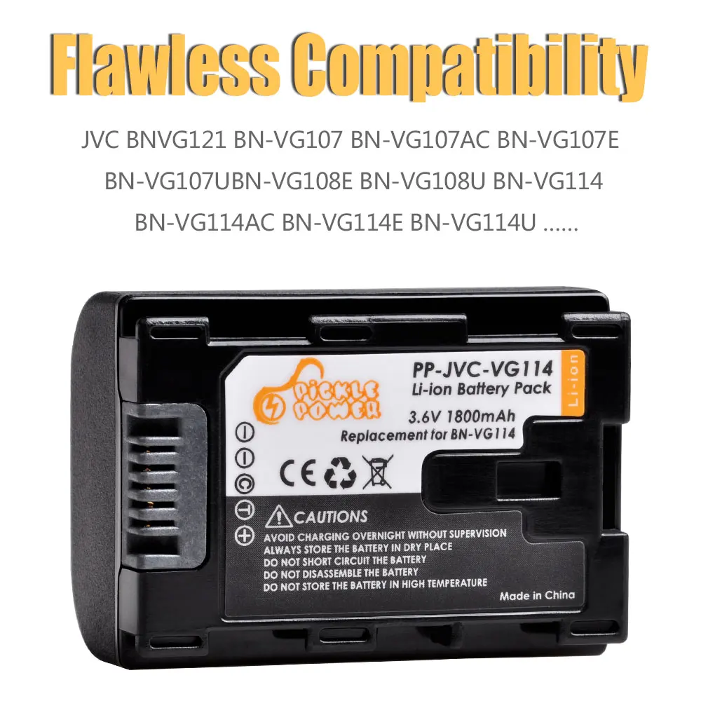 1800mAh BN VG114 BN-VG114 بطارية ل JVC BN-VG107 VG107U VG108U VG108E ، LED شاحن يو اس بي