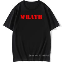 Limited WRATH Natural Selection Logo Design Graphic Men Black T-Shirt Summer Fashion Streetwear O Neck 100% Cotton Short sleeve