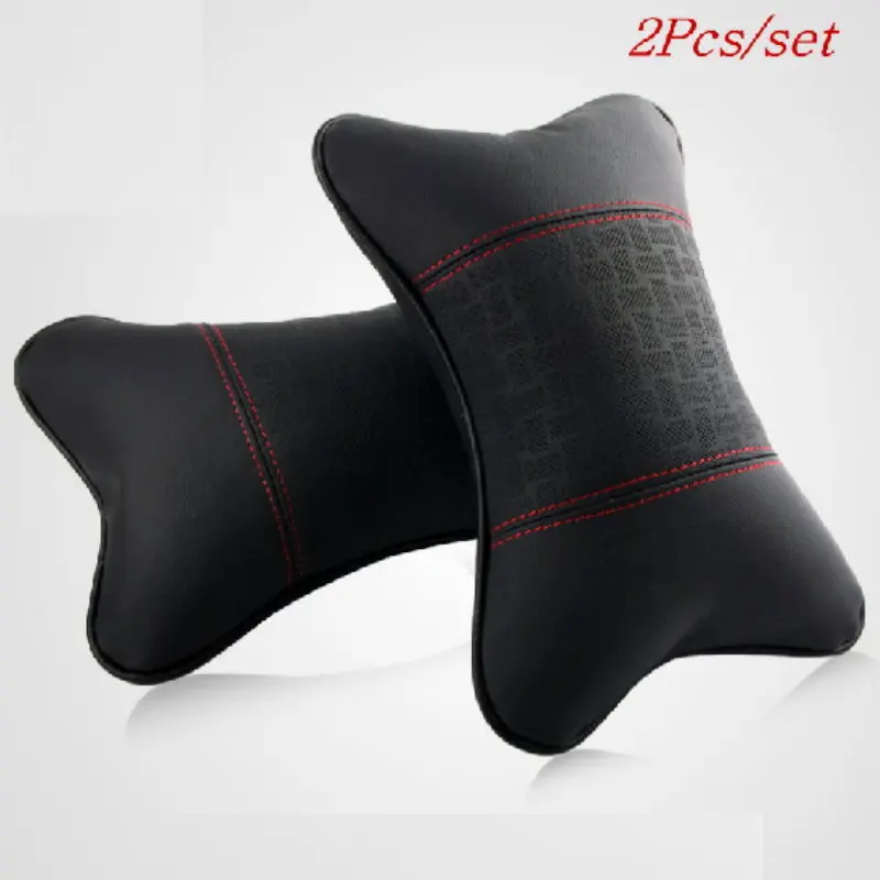 

For Toyota For Honda Leather neck seat cushion pillow / Car headrest / head neck cervical vertebra pillow / Genuine leather