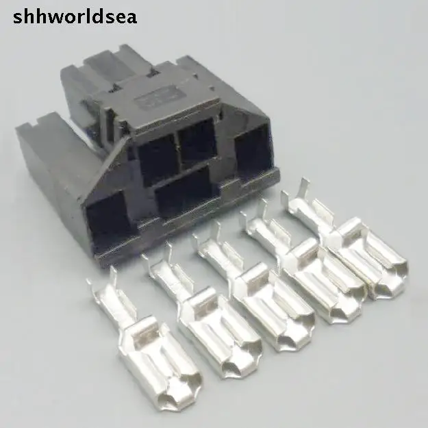 5/30/100sets 5pin 5p 6.3mm  auto wire cable adapter connector 443 972 995 443972995