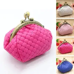 1PC Coin Purses Lady Small Wallet For Women Solid Color Mini Hasp Coin Purses Money Change Pouch Cotton Fabric Carteira Feminina