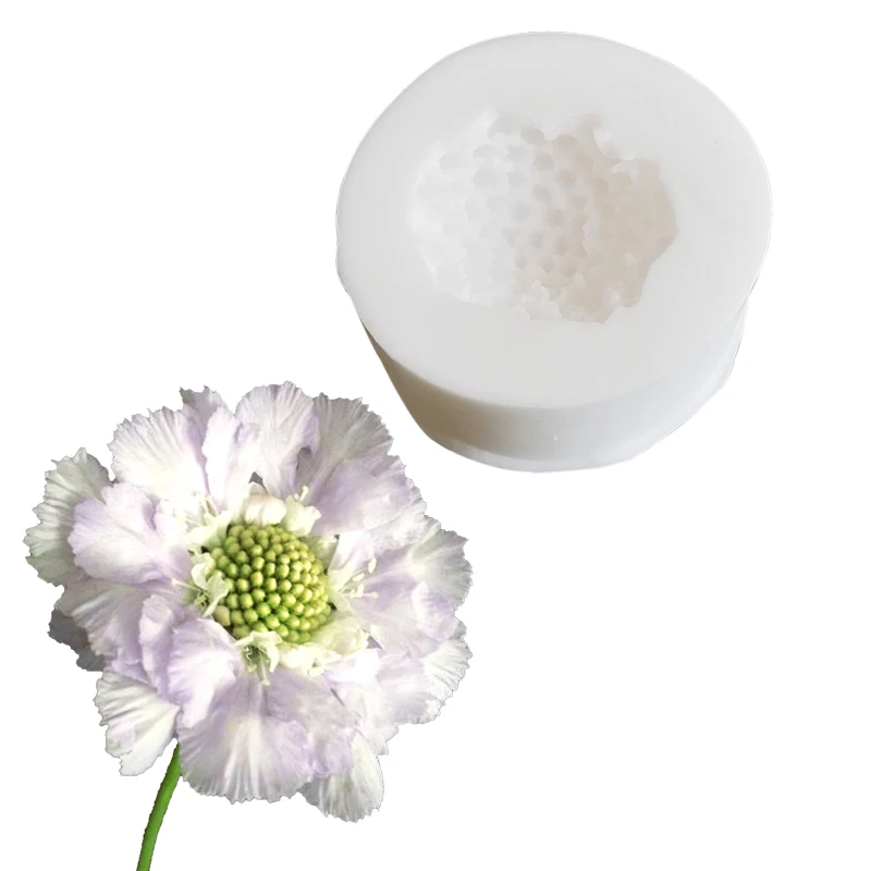 Scabiosa pręcik serce kwiat żyłnik formy silikonowe kremówka Sugarcraft Gumpaste żywica glina papier wodny narzędzia do dekorowania ciast M2396