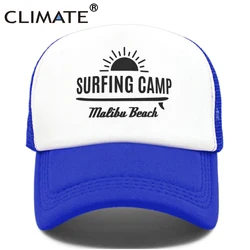 CLIMATE Surfing Camp Cap Malibu Beach Trucker Cap Hat Surfing Fan Surfer Hip Hop Cap Surfboard Surf Riding Mesh Cap Hat Youth