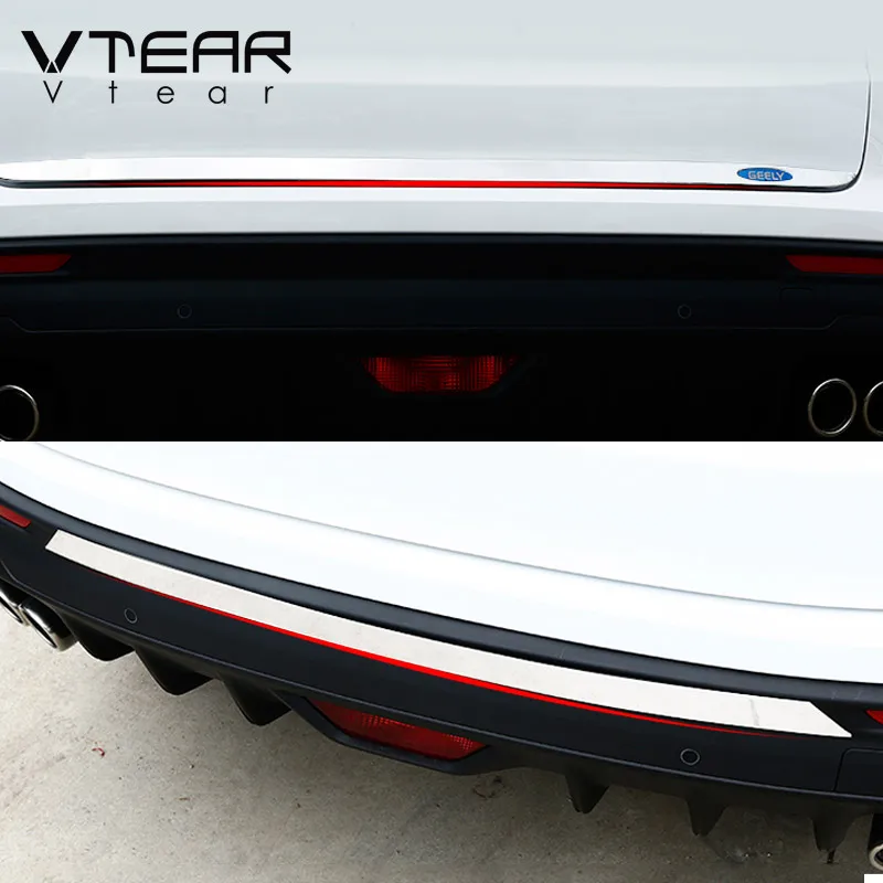 Vtear For Geely Coolray Sx11 BelGee X50 Rear Bumper Trunk Trim Rear Door Car Exterior Chrome Frame Styling Accessories Part 2020