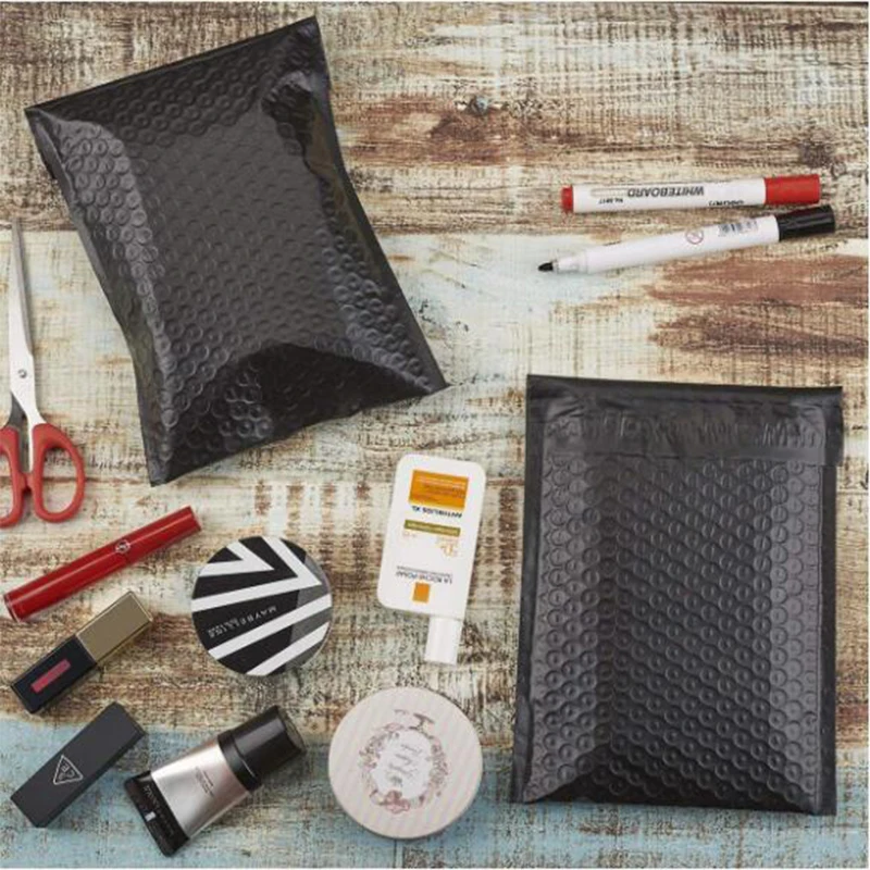 Enveloppe rembourrée à bulles XR noires auto-scellantes, sac aciers, enveloppe d\'expédition, 10 pièces