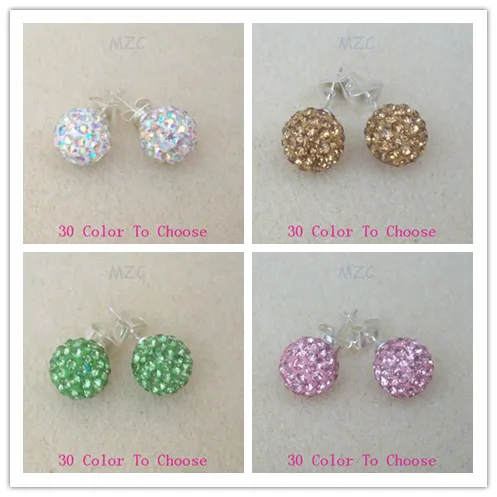 

fg34e!DHL EMS free +Gift.10mm 4 Mixed Color Each 200 Pair fashion hotsale Earrings Stud Jewelry.