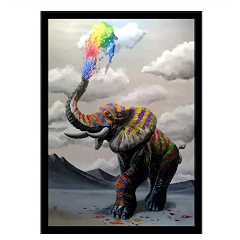 GATYZTORY Ölgemälde Durch Zahlen Elefanten 60x75cm DIY Farbe Durch Zahlen Für Erwachsene Tiere Rahmenlose Leinwand Malerei einzigartige Geschenk