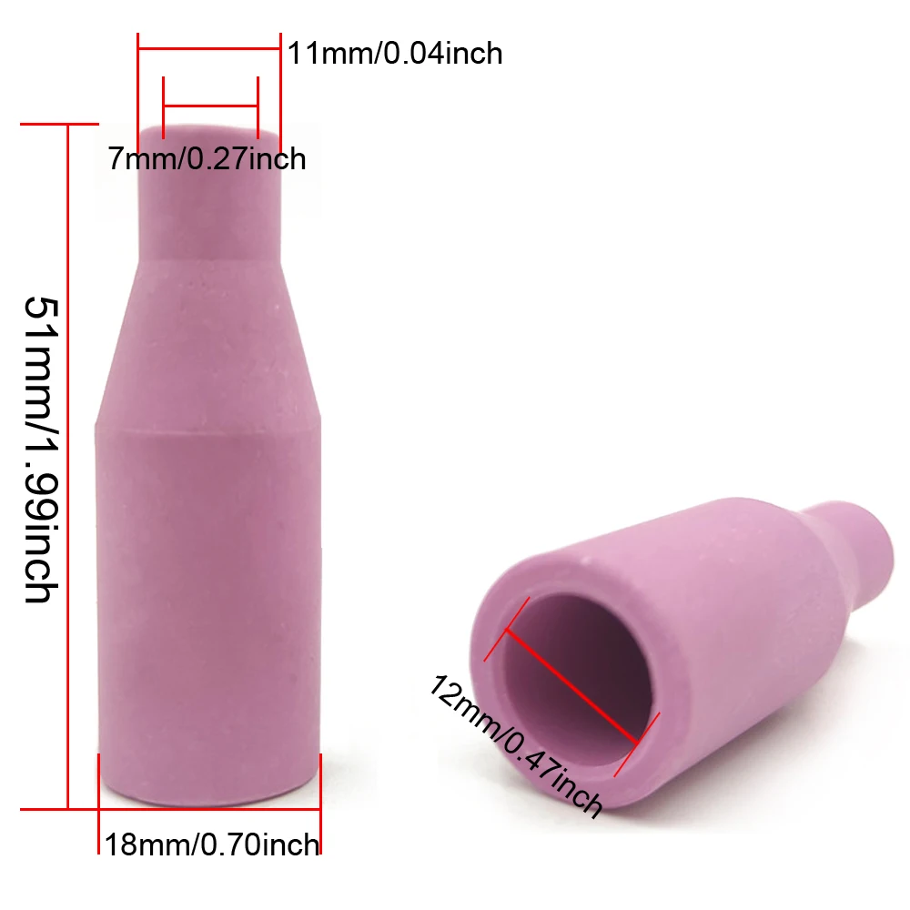 13Pcs Schweißen Taschenlampe MB-15AK Argon Arc Schweißen 0.6/0.8/0.9/1.0/1,2mm Gas Keramik düse Euro Stil Kontakt Tipp Für 15AK MIG MAG – Detail 2