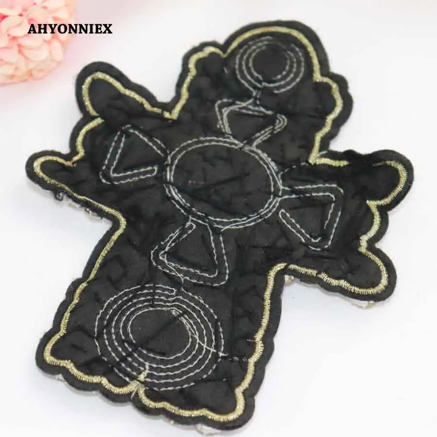 AHYONNIEX 1 Piece Drill beads Crystal Heavy Industry Heart Cloth Stickers Handmade Cross Cloth Stickers Bag Shoes Accessories