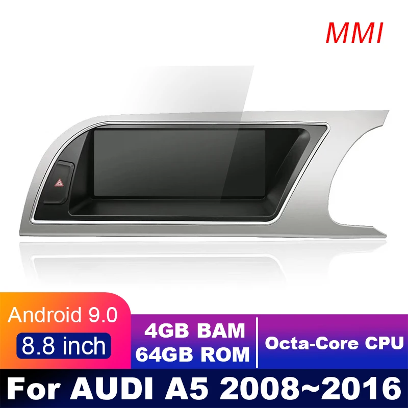 

4G LTE 4GB+64GB Android display For AUDI A5 b8 2008~2016 8.8" touch screen GPS Navigation car radio stereo dash multimedia rhd