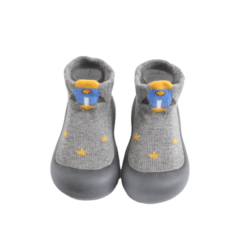  Baby Shoes Socks Anti-slip Cartoon Animal Fox Shoes Infant Girls First Walkers Boy Soft Sole Rubber Outdoor Toddler Pink Shoes 