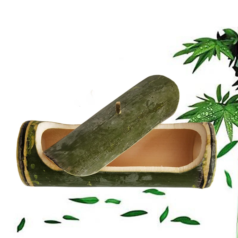 Bamboo Steamer Bamboo Barrel Cylinder With Cover Steaming Bowl Hand-made Bamboo Rice Horizontal Bamboo Section Household Bamboo