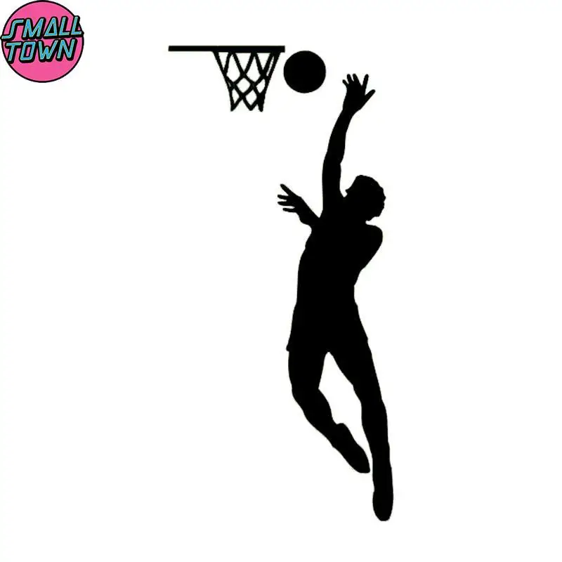 Small Town  8CM*16.8CM BASKETBALL Car Accessories Vinyl Car Sticker Car-Styling Black/Silver C31-0227