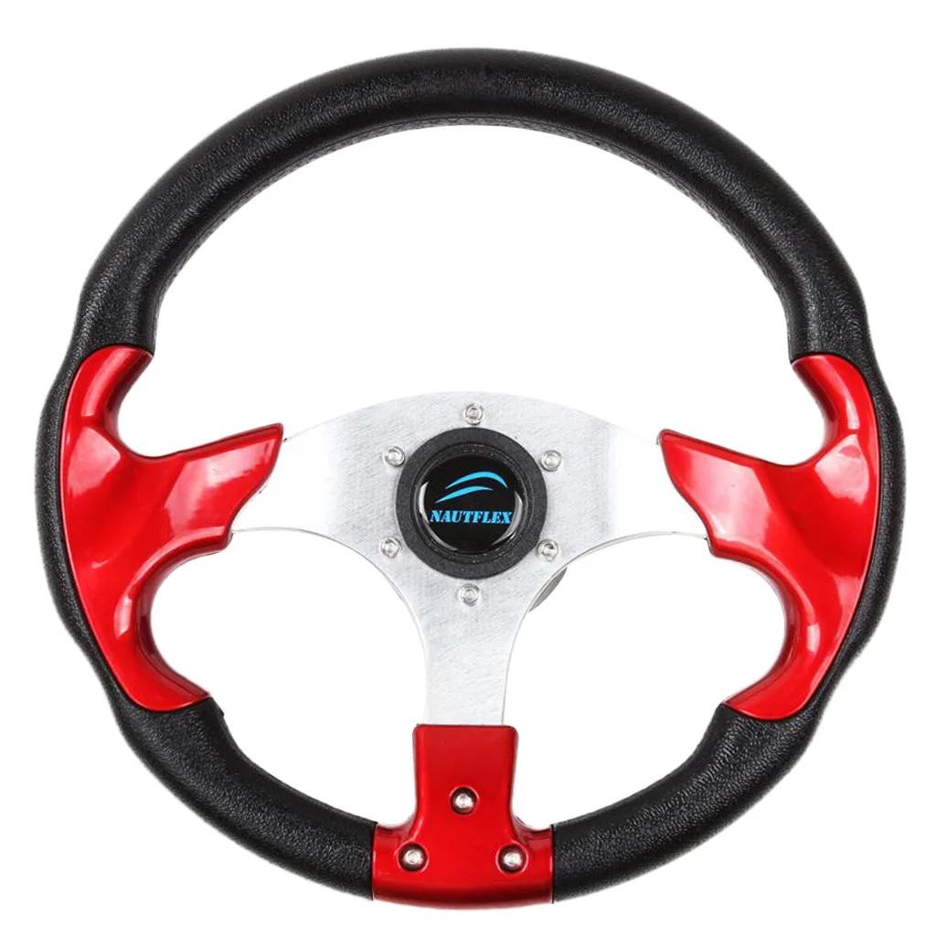 

350mm Marine Boat Steering Wheel Non-directional 3 Spoke Steering Wheel For 3/4inch 19mm Tapered Shaft for Boat Vessels Yacht