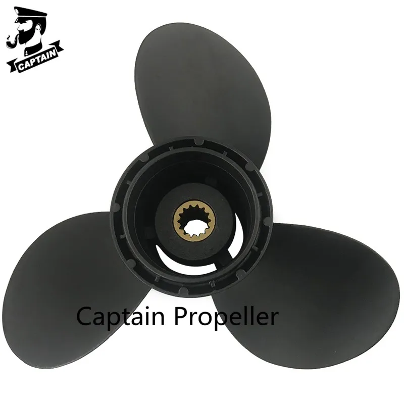 Captain Boat Propeller 10 1/4 x15 Fit Evinrude Johnson Outboard 15HP 20HP 25HP 30HP 35HP Aluminum Marine Engine Part 14 Splines