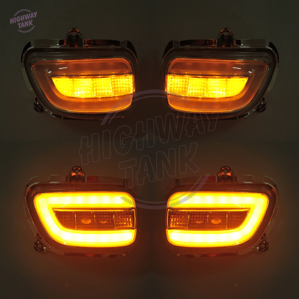 LED Motorcycle Front Side Turn Signal Lights Blinker Case for Honda Goldwing GL1800 F6B 2001-2017