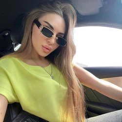 Brand Punk Square Sunglasses Woman Fashion Small Frame Sun Glasses Female Metal Retro Designer Vintage Rectangle Gafas De Sol