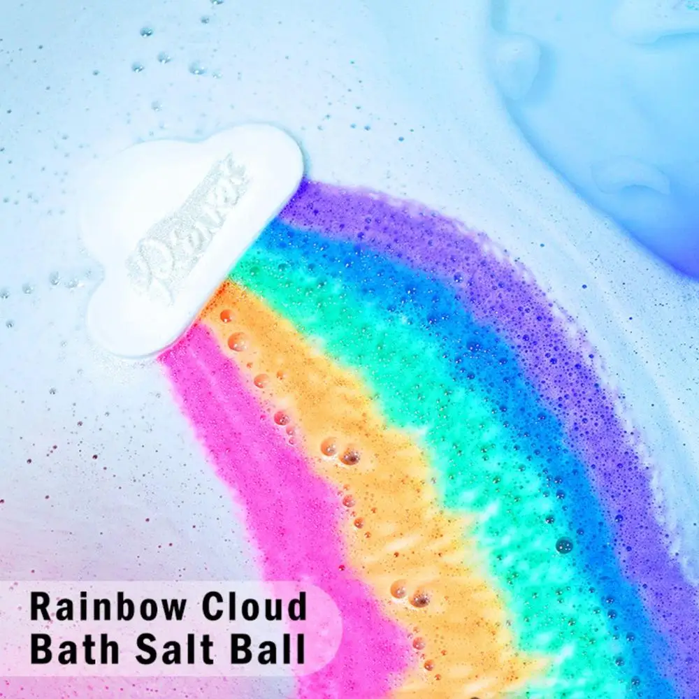 2pcS 320g Rainbow Cloud Natural Bath Bomb Organic Moisturizing Bubble Bath Salt Ball Body Essential Oil Bubble Bath TSLM1