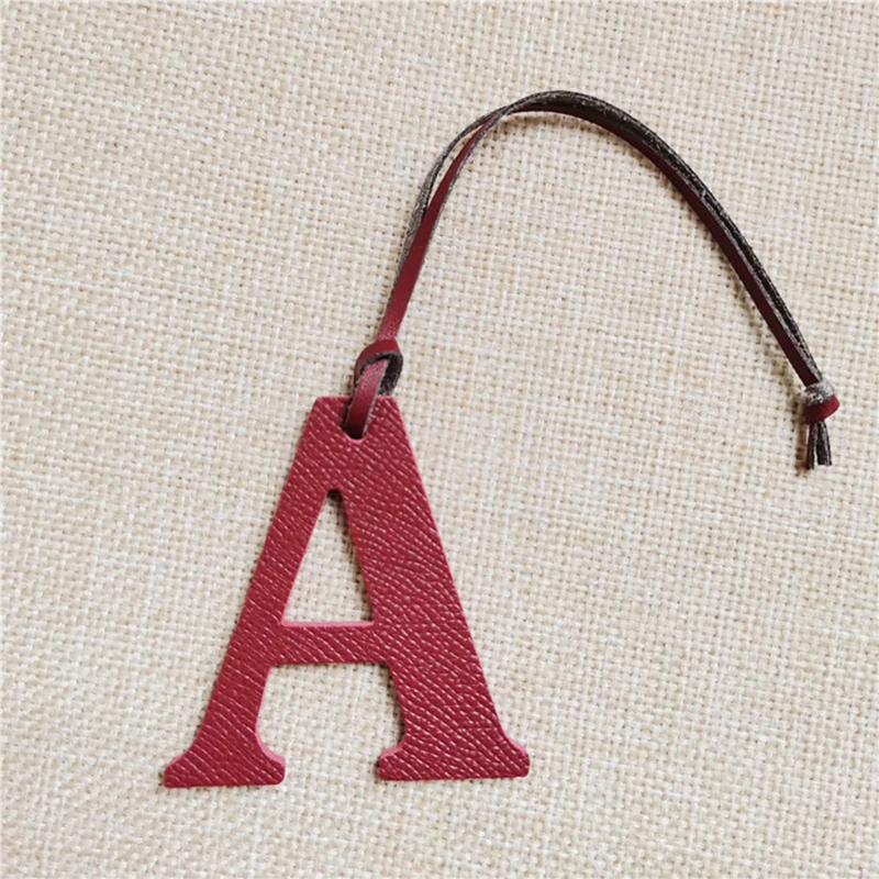 New  Custom Made Luxury Genuine Leather Character Letter B Keychain Women Bag Charm Backpack Pendant