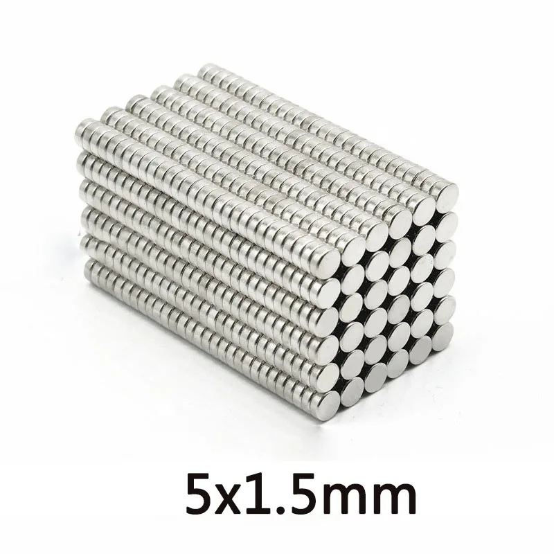 100/200/300pcs Thin Neodymium Strong Magnet 5x1.5 mm Permanent Small Round Magnet 5x1.5mm Powerful Magnets Disc 5*1.5 mm