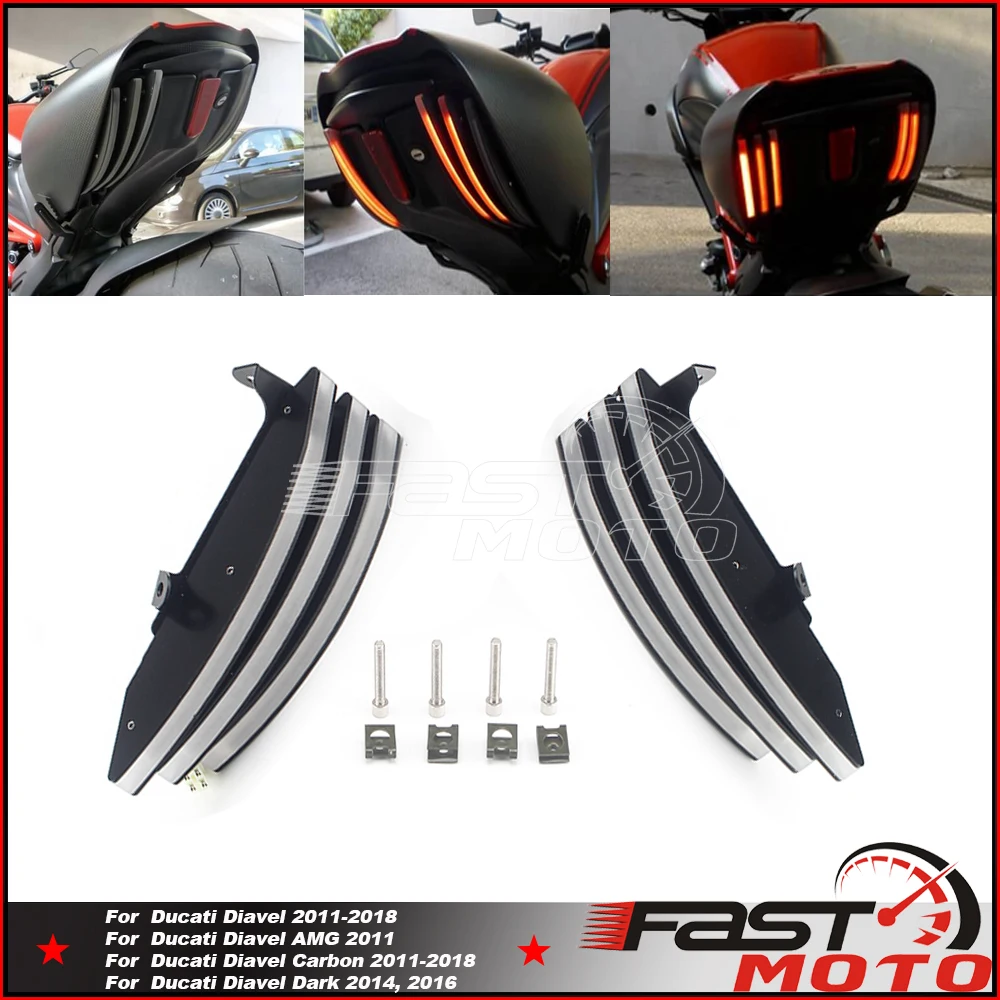 For  Ducati Diavel Titanium 959 Panigale Corse 2019 CNC Turn Integrated Indicator Taillight Rear Running Turn Signal Light