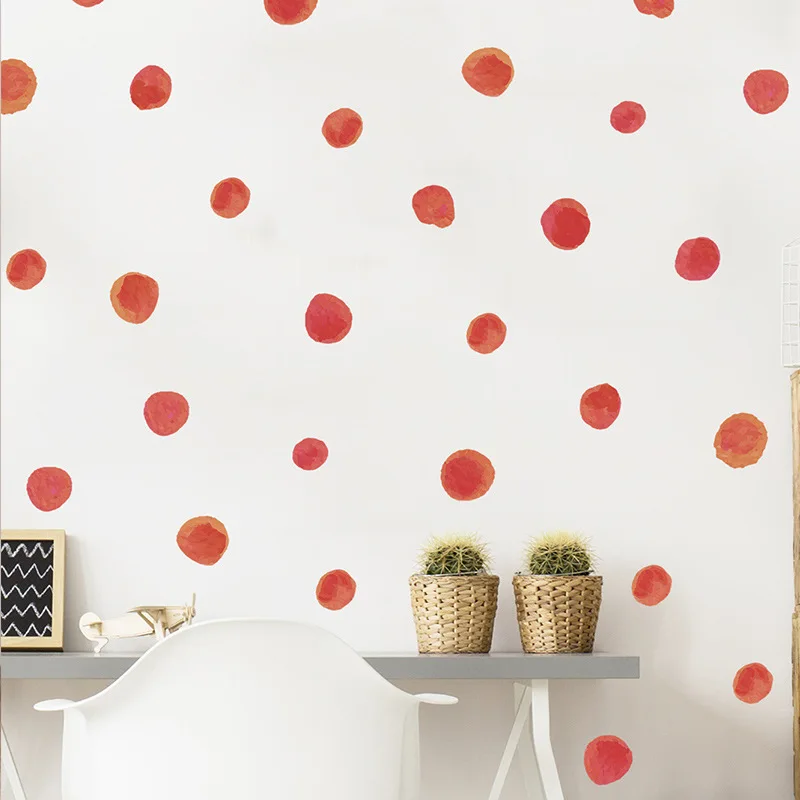 Red Irregular Dots Wall Sticker For Baby Kids Room Wallpaper Bedroom Living Room Background Home Decoration Self-adhesive Decals