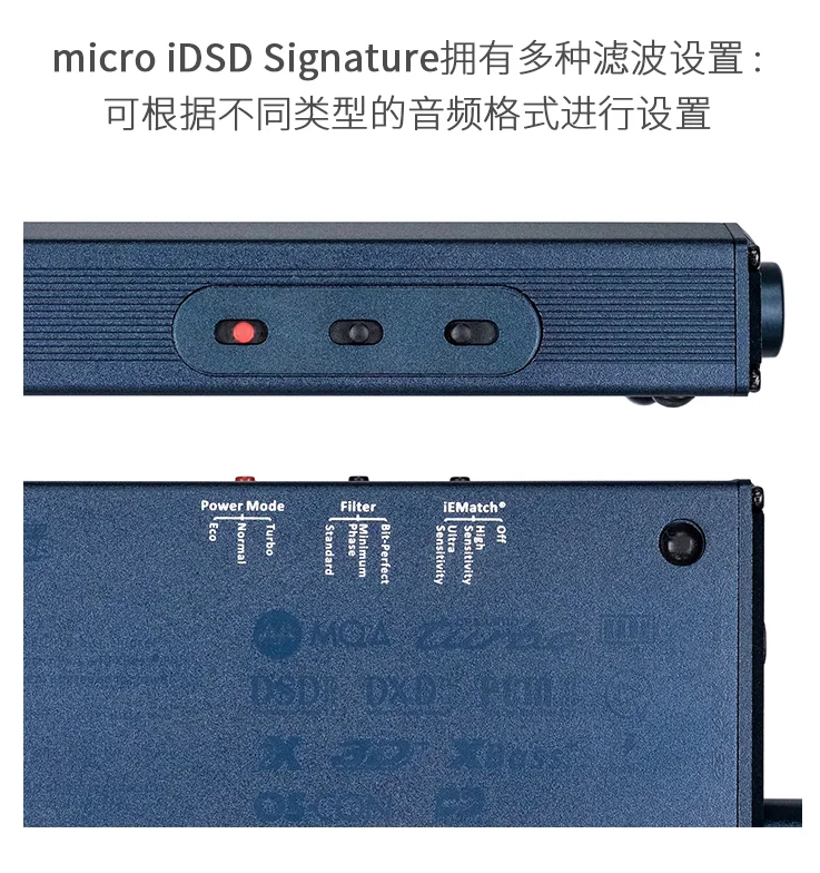 ใหม่ IFi Micro IDSD ลายเซ็นโทรศัพท์มือถือแบบพกพาถอดรหัสและถอดรหัสเครื่องขยายเสียงหูฟัง