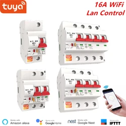 Tuya Smart Life 16A Smart WiFi interruttore di circuito protezione da cortocircuito Alexa Echo Google compatibile con telecomando interruttore WiFi