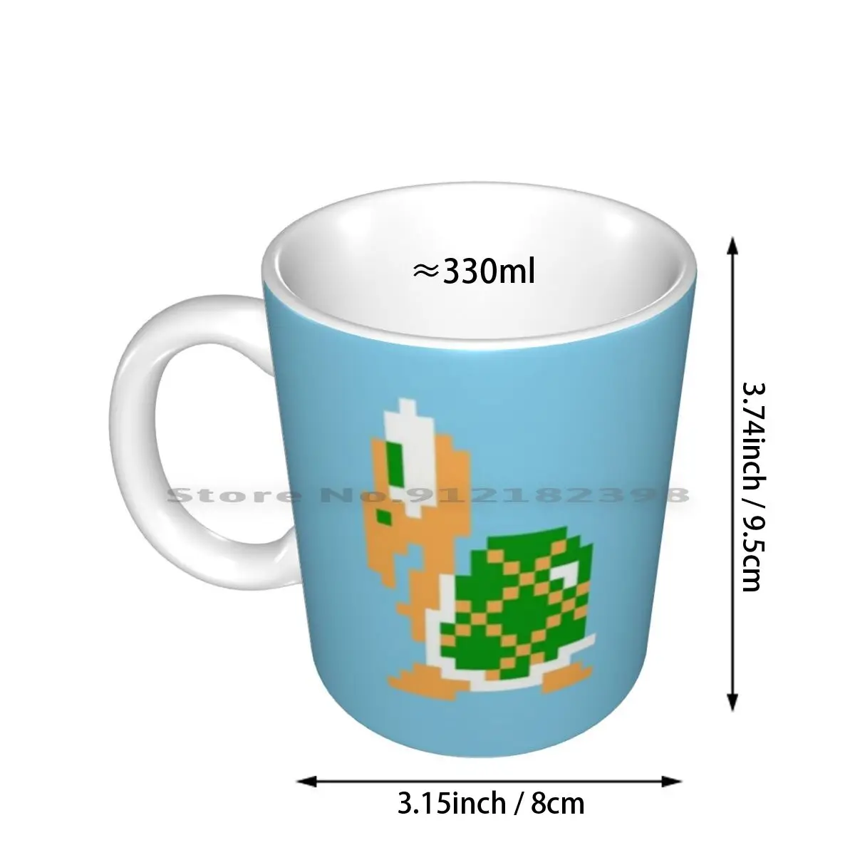 8 - Bit Turtle Ceramic Mugs Coffee Cups Milk Tea Mug Turtle Nes Retro Koopa Super Troopa Creative Trending Vintage Gift Bottle C