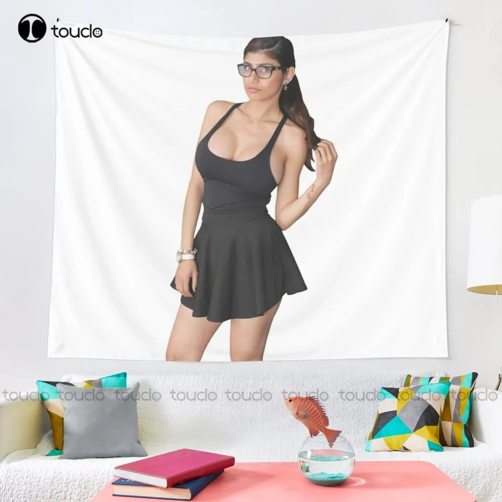 Beauty Girl In Black Mia Khalifa Sasha Sasha Grey Tapestry Best Tapestry Websites Blanket Tapestry Bedroom Bedspread Decoration